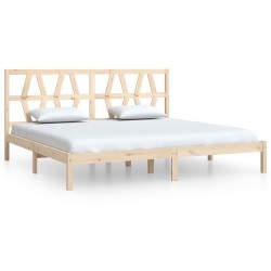 Cadre de lit sans matelas bois massif 200x200 cm 