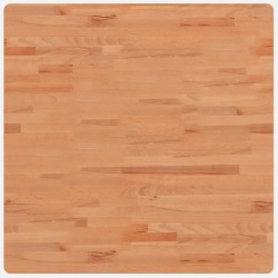Dessus de table 80x80x4 cm carré bois massif de hêtre 
