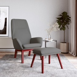 Chaise de relaxation avec repose-pied Gris clair Tissu 