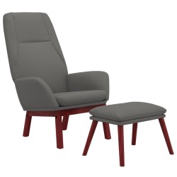 Chaise de relaxation avec repose-pied Gris clair Tissu 