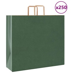 Sacs en papier 250 pcs avec poignées vert 54x15x49 cm 