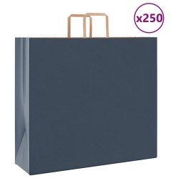 Sacs en papier 250 pcs avec poignées bleu 54x15x49 cm 