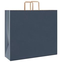 Sacs en papier 250 pcs avec poignées bleu 54x15x49 cm 