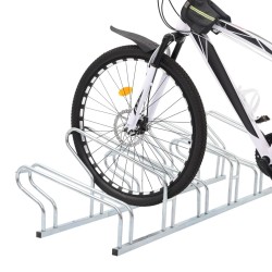 Support de vélo au sol autoportant pour 6 vélos acier galvanisé 