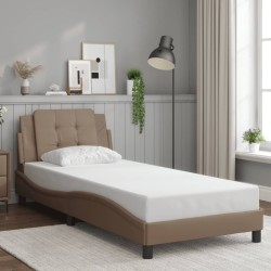 Cadre de lit sans matelas cappuccino 100x200 cm similicuir 