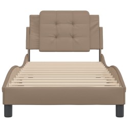 Cadre de lit sans matelas cappuccino 100x200 cm similicuir 
