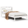 Cadre de lit sans matelas blanc 90x200 cm bois de pin massif 
