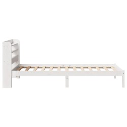 Cadre de lit sans matelas blanc 90x200 cm bois de pin massif 
