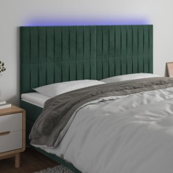 Tête de lit à LED Vert foncé 160x5x118/128 cm Velours 