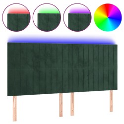 Tête de lit à LED Vert foncé 160x5x118/128 cm Velours 
