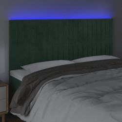 Tête de lit à LED Vert foncé 160x5x118/128 cm Velours 
