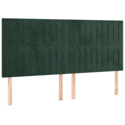 Tête de lit à LED Vert foncé 160x5x118/128 cm Velours 