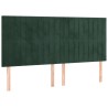 Tête de lit à LED Vert foncé 160x5x118/128 cm Velours 