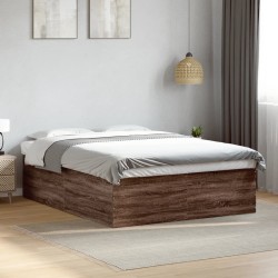 Cadre de lit sans matelas chêne marron 150x200 cm 