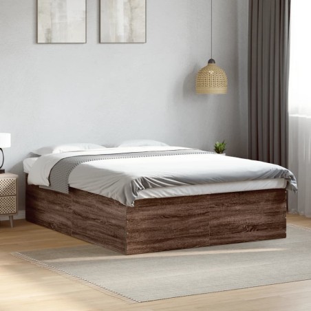 Cadre de lit sans matelas chêne marron 150x200 cm 