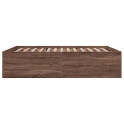 Cadre de lit sans matelas chêne marron 150x200 cm 