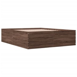Cadre de lit sans matelas chêne marron 150x200 cm 