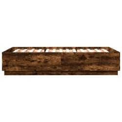 Cadre de lit sans matelas chêne fumé 150x200 cm 