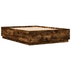 Cadre de lit sans matelas chêne fumé 150x200 cm 