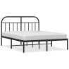 Cadre de lit métal sans matelas avec tête de lit noir 140x200cm 