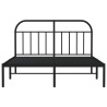 Cadre de lit métal sans matelas avec tête de lit noir 140x200cm 