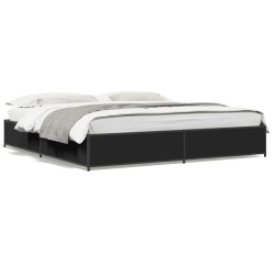 Cadre de lit sans matelas noir 160x200 cm 