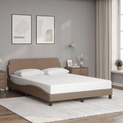 Cadre de lit sans matelas cappuccino 140x190 cm similicuir 