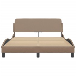 Cadre de lit sans matelas cappuccino 140x190 cm similicuir 