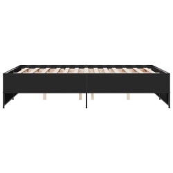 Cadre de lit sans matelas noir 140x190 cm 