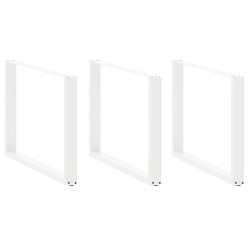 Pieds de table à manger en U 2 pièces Blanc 100 x (72-73) cm Acier 