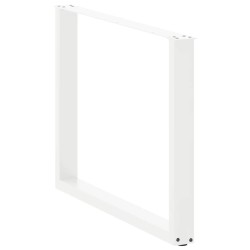 Pieds de table à manger en U 2 pièces Blanc 100 x (72-73) cm Acier 