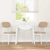 Chaises à manger coussins 2 pcs blanc bois massif caoutchouc 