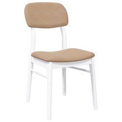 Chaises à manger coussins 2 pcs blanc bois massif caoutchouc 