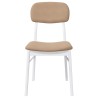 Chaises à manger coussins 2 pcs blanc bois massif caoutchouc 