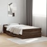 Cadre de lit avec tiroirs sans matelas chêne marron 90x190 cm 