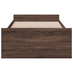 Cadre de lit avec tiroirs sans matelas chêne marron 90x190 cm 
