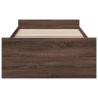 Cadre de lit avec tiroirs sans matelas chêne marron 90x190 cm 