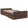 Cadre de lit avec tiroirs sans matelas chêne marron 90x190 cm 