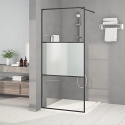 Paroi de douche Noir 90x195 cm Verre ESG demi-dépoli 
