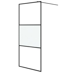 Paroi de douche Noir 90x195 cm Verre ESG demi-dépoli 