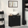 Armoire de salle de bain avec miroir chêne noir 