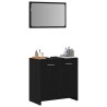 Armoire de salle de bain avec miroir chêne noir 