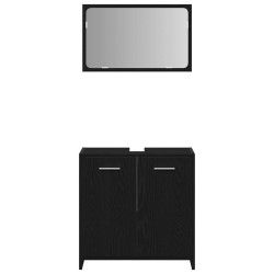 Armoire de salle de bain avec miroir chêne noir 