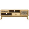 Meuble TV Marron sculpté 120x30x42 cm Bois 