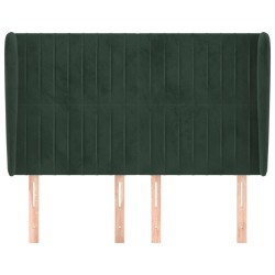 Tête de lit avec oreilles Vert foncé 147x23x118/128 cm Velours 