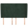 Tête de lit avec oreilles Vert foncé 147x23x118/128 cm Velours 