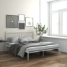 Cadre de lit sans matelas blanc métal 200x200 cm 