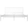 Cadre de lit sans matelas blanc métal 200x200 cm 