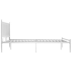 Cadre de lit sans matelas blanc métal 200x200 cm 