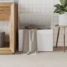 Panier à linge avec couvercle blanc 55,5x35x34cm résine tressée 